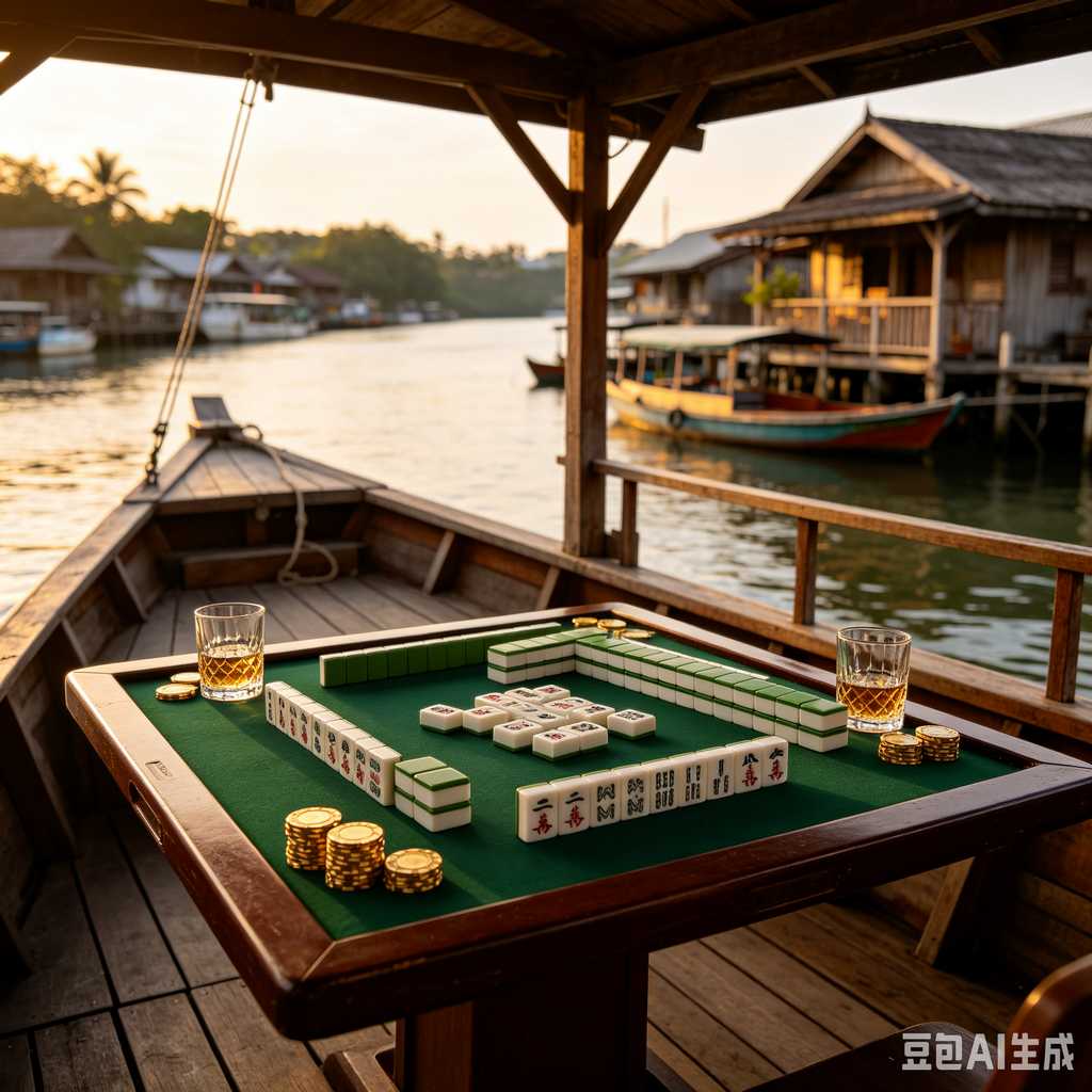 bamboo wood mahjong set