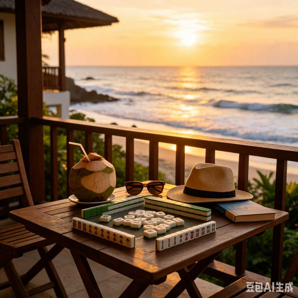 flat print mahjong set
